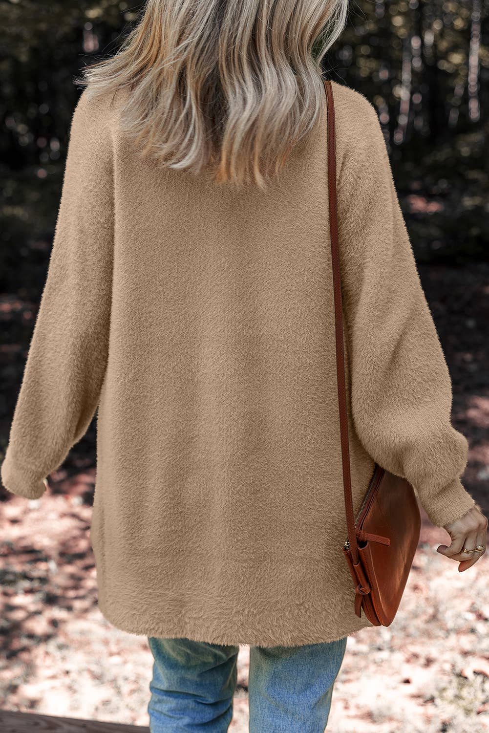 LDC Solid Color Cardigan Sweater: Smoke Gray