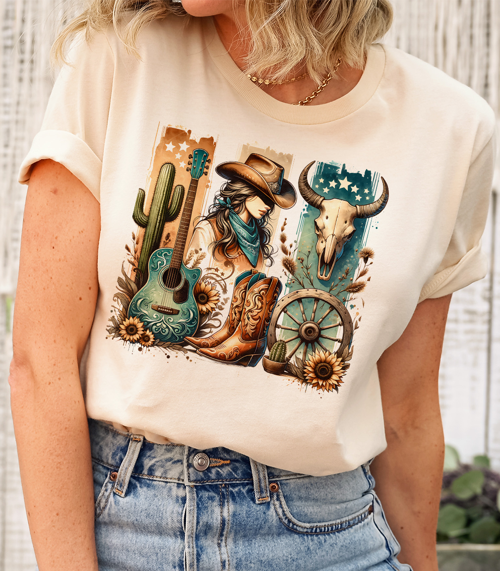 Western Panel Symbols: No / Natural T-Shirt / Large