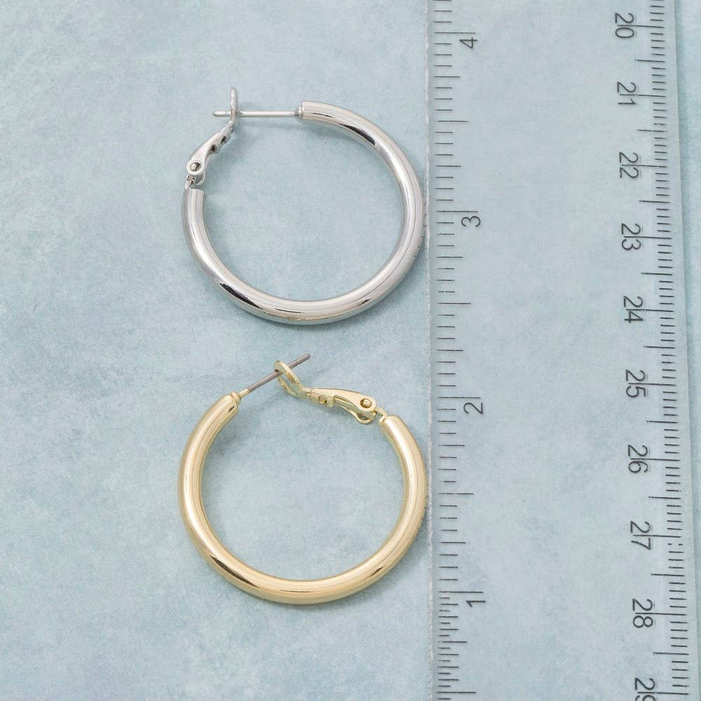 Classic Latch Tube Hoop Earrings: S