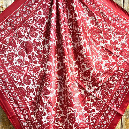 Red & Cream Paisley Wild Rag - Western Scarf