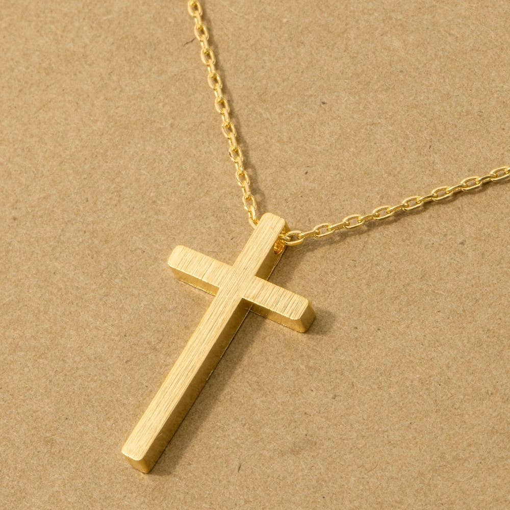 Gold Dipped Cross Pendant Necklace: G
