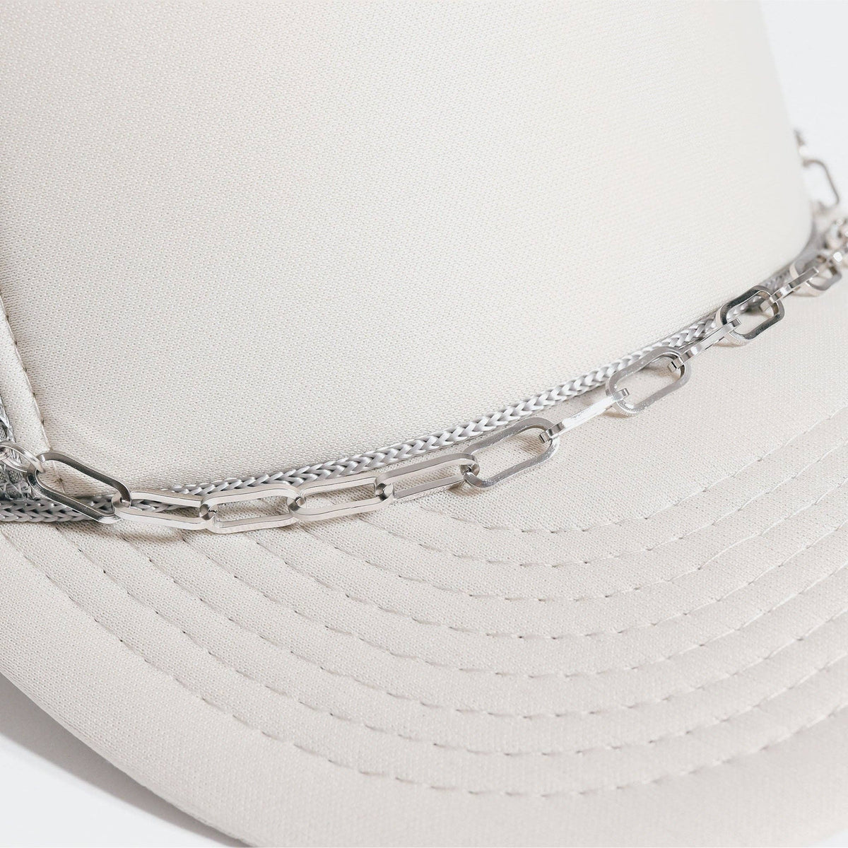 Trucker Hat Chain: 18K Gold PVD Stainless Steel Paperclip: Stainless