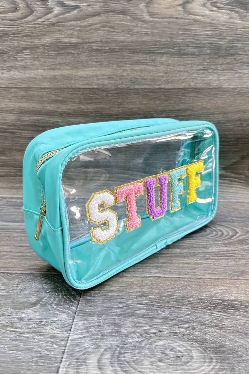 STUFF CLEAR MAKEUP BAG : Turquoise