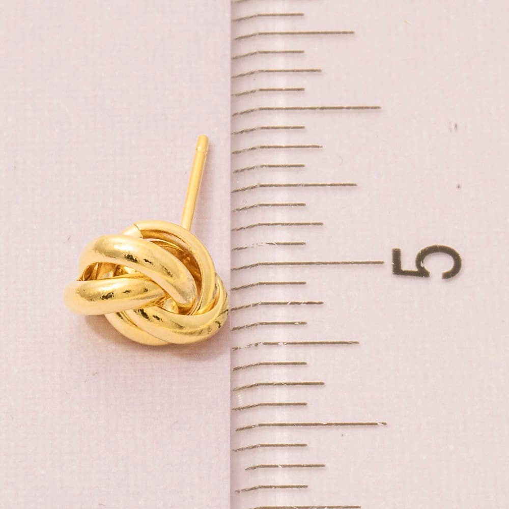 Metallic Knot Stud Earrings: G