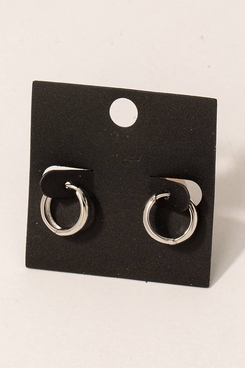 Gold Dipped Mini Hoop Huggie Earrings: G