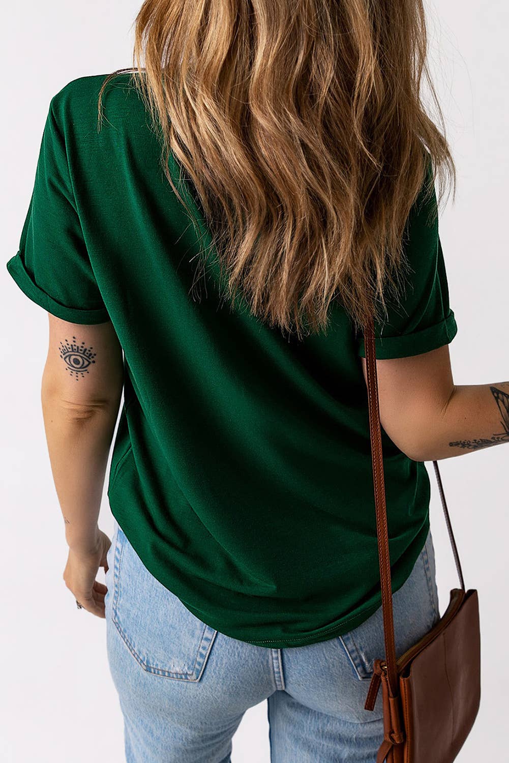 LDC LUCKY Clover Puff Print Round Neck Casual T Shirt: Green