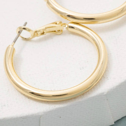 Classic Latch Tube Hoop Earrings: G