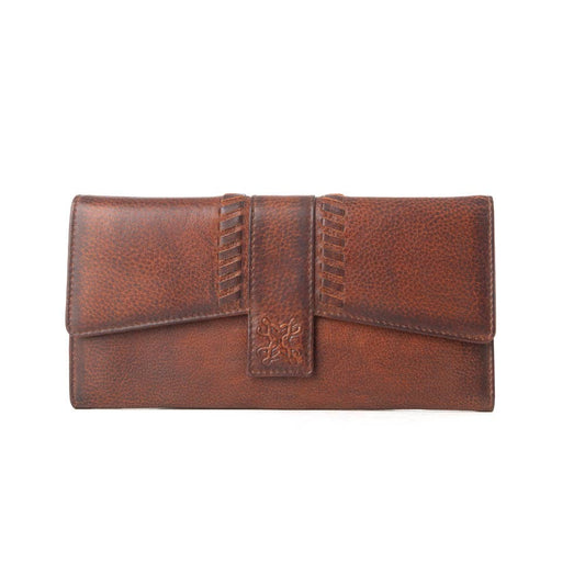 Myra Zidana Santa Fe Woven Veg Tanned Leather Wallet in Dusky Bronze: Dusky Bronze