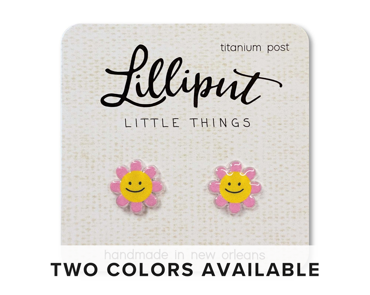 Easter Happy Daisy Earrings: Pink
