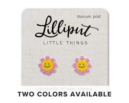 Easter Happy Daisy Earrings: Pink