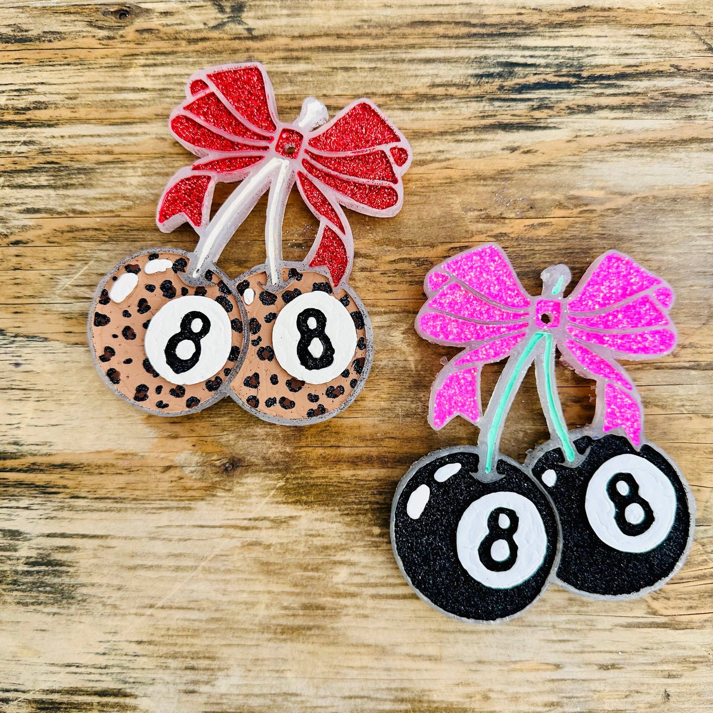 **Custom** Eight ball Cherries with Bow Car Freshie: Love Spell