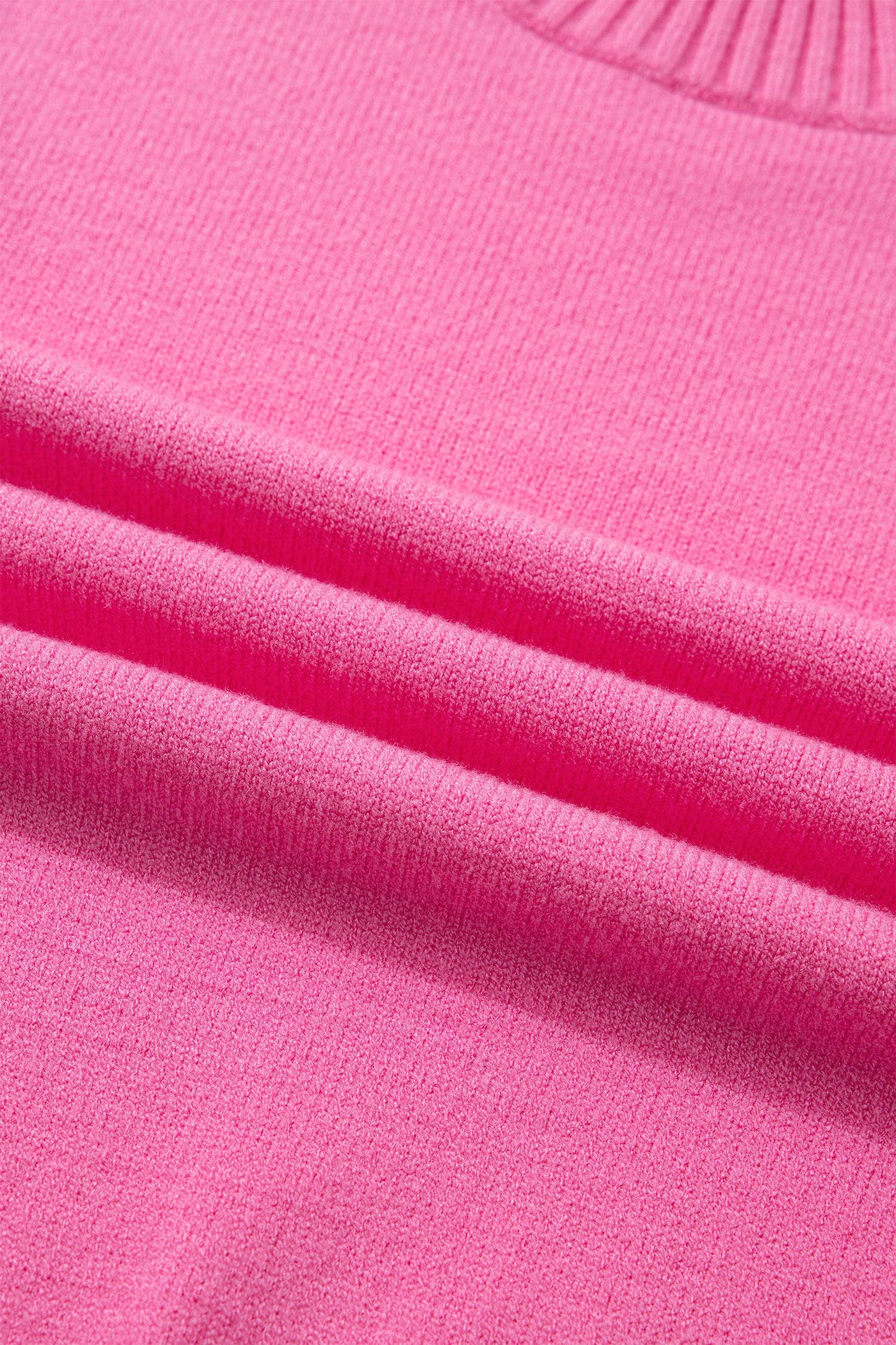 Ribbed Trim Ruffle Short Sleeve Sweater (S-4X): Sachet Pink
