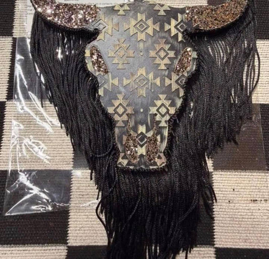Aztec Pattern Bull Skull Freshie