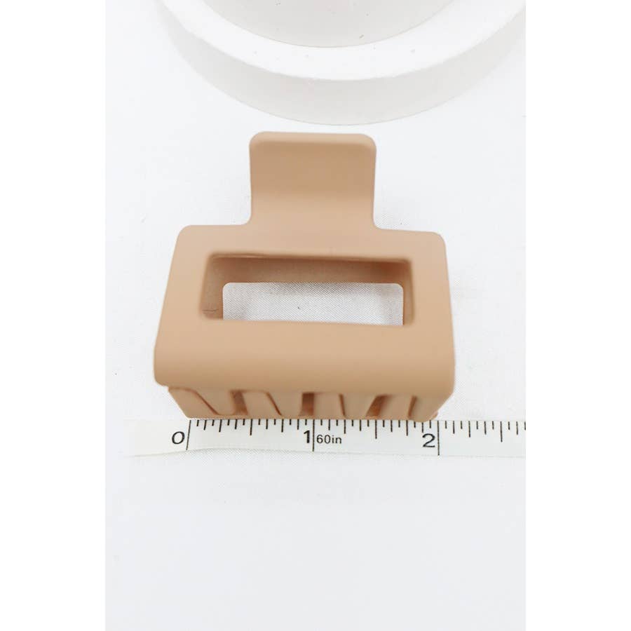 Neutral Tone Matte Rectangle Medium Hair Clip: MIX COLOR