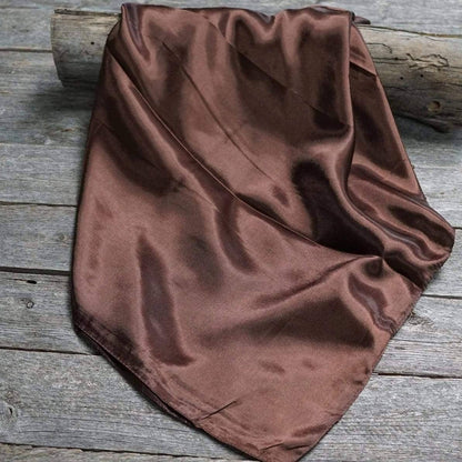 35X35"  Solid Brown  Wild Rag - Western Scarf