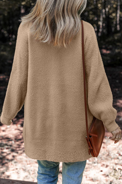 LDC Solid Color Cardigan Sweater: Smoke Gray