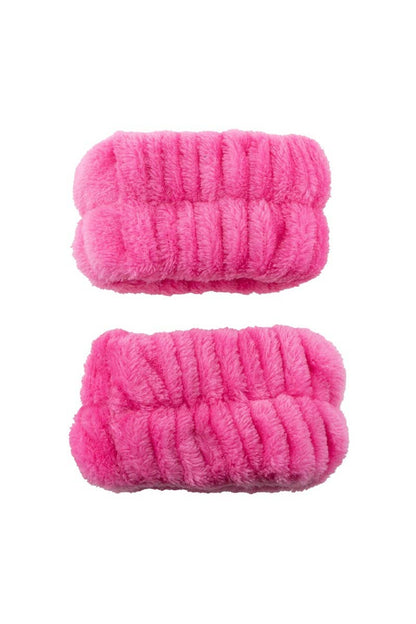 CALA 69137 Hot Pink Spa Headband & Wristband Set - 6 pc