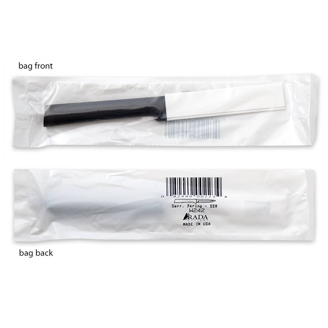 Black Serrated Regular Paring Knife