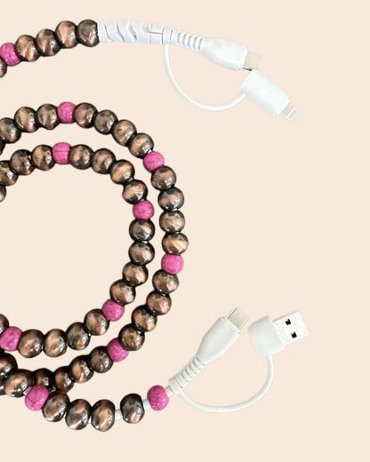 BEADED PHONE CHARGING CABLE 4-IN-1