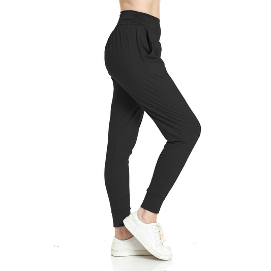 Solid Relaxed Fit Joggers: Black