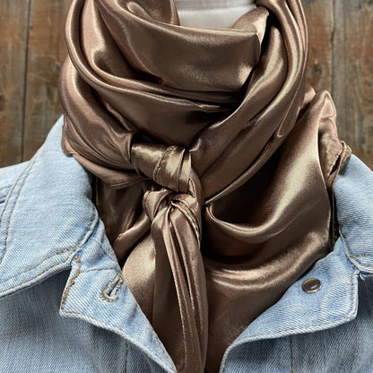 35X35" Solid Tan  Wild Rag - Western Scarf