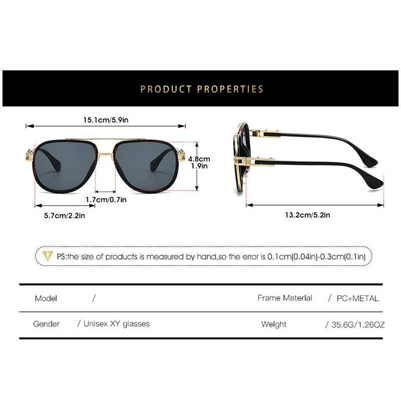 Classic Retro Double Brige Sunglasses: Leopard / M