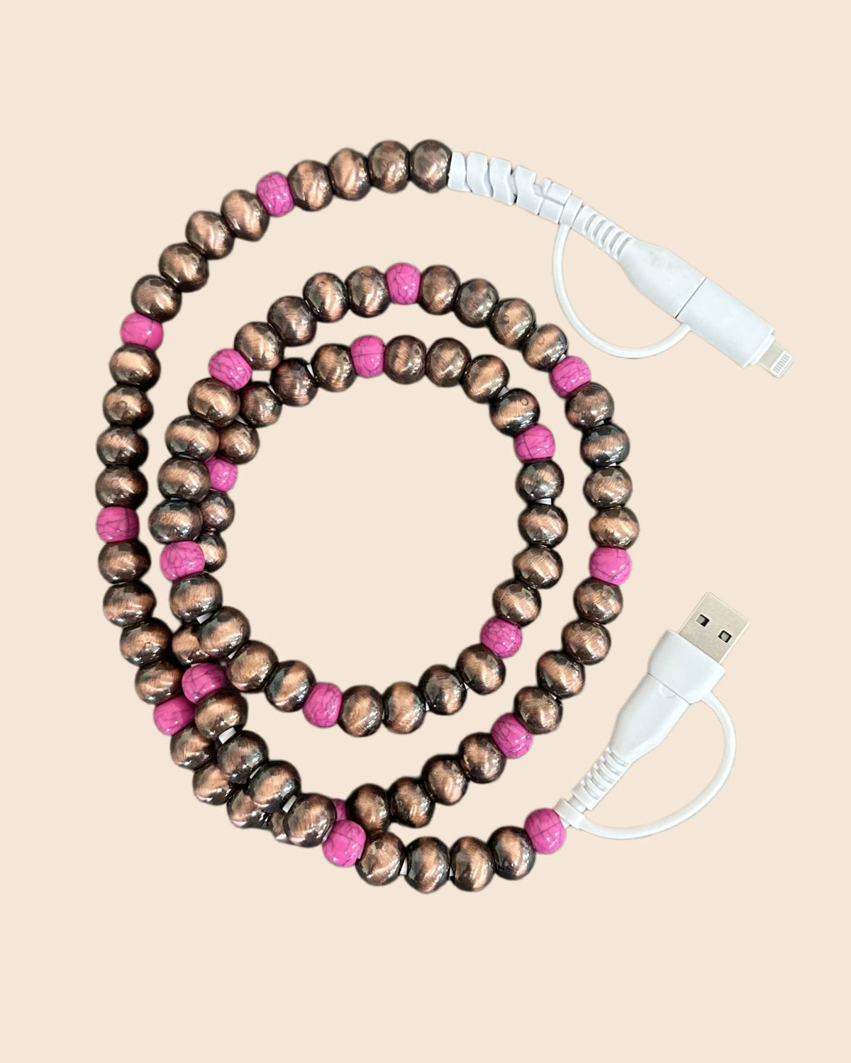 BEADED PHONE CHARGING CABLE 4-IN-1