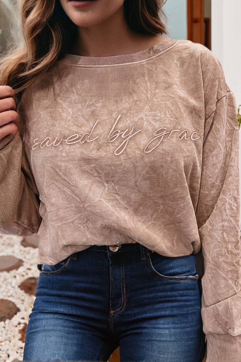 LDC Embroidery Mineral Wash Sweatshirt