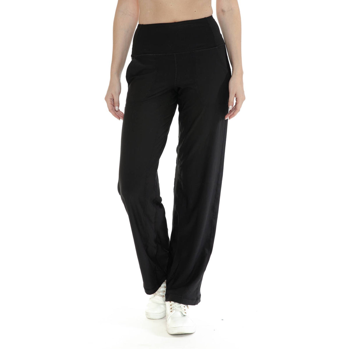 Wide Leg Activewear Pants: P533 Black Camo