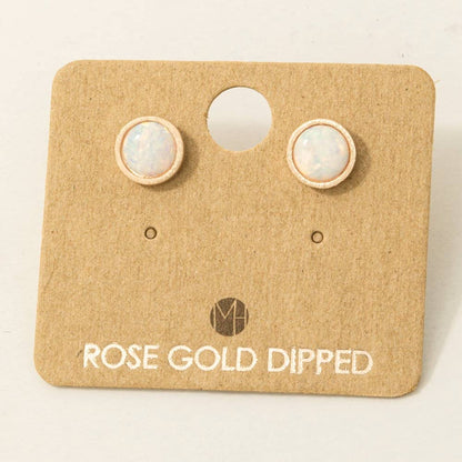 Circular Opal Stud Earrings: S