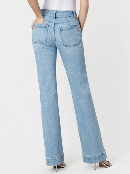 90'S VINTAGE SUPER HIGH RISE FLARE JEANS F5655: BANG ON BLUE