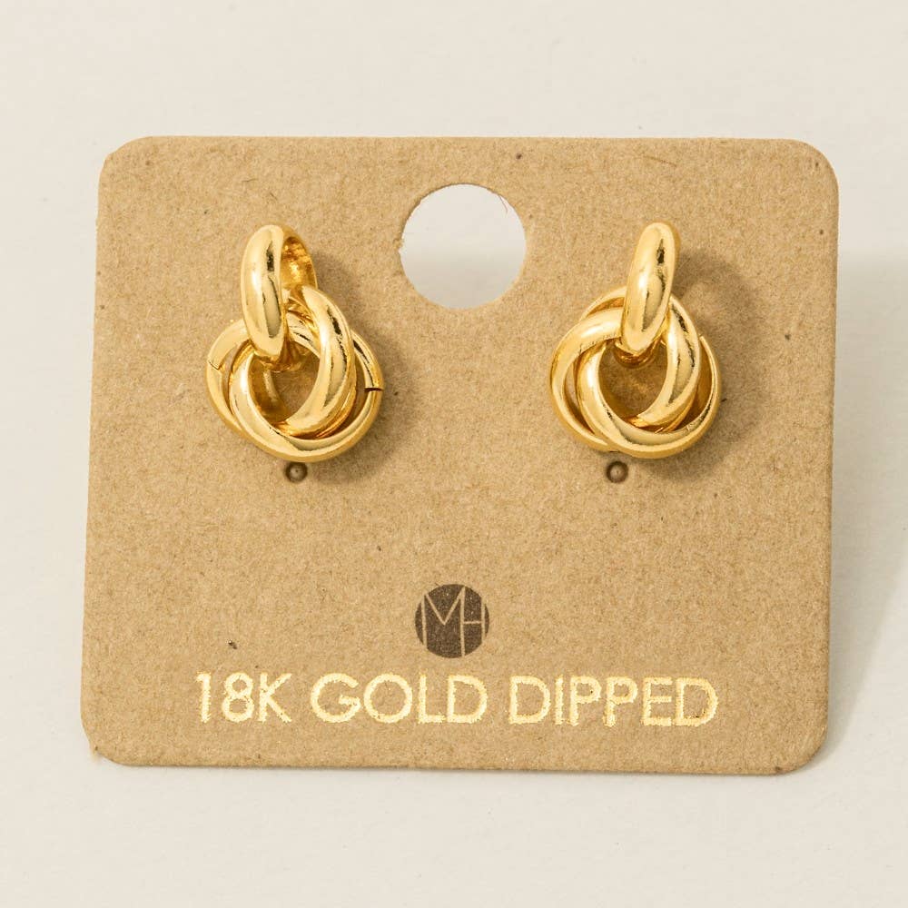 Metallic Knot Stud Earrings: G