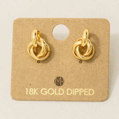 Metallic Knot Stud Earrings: G