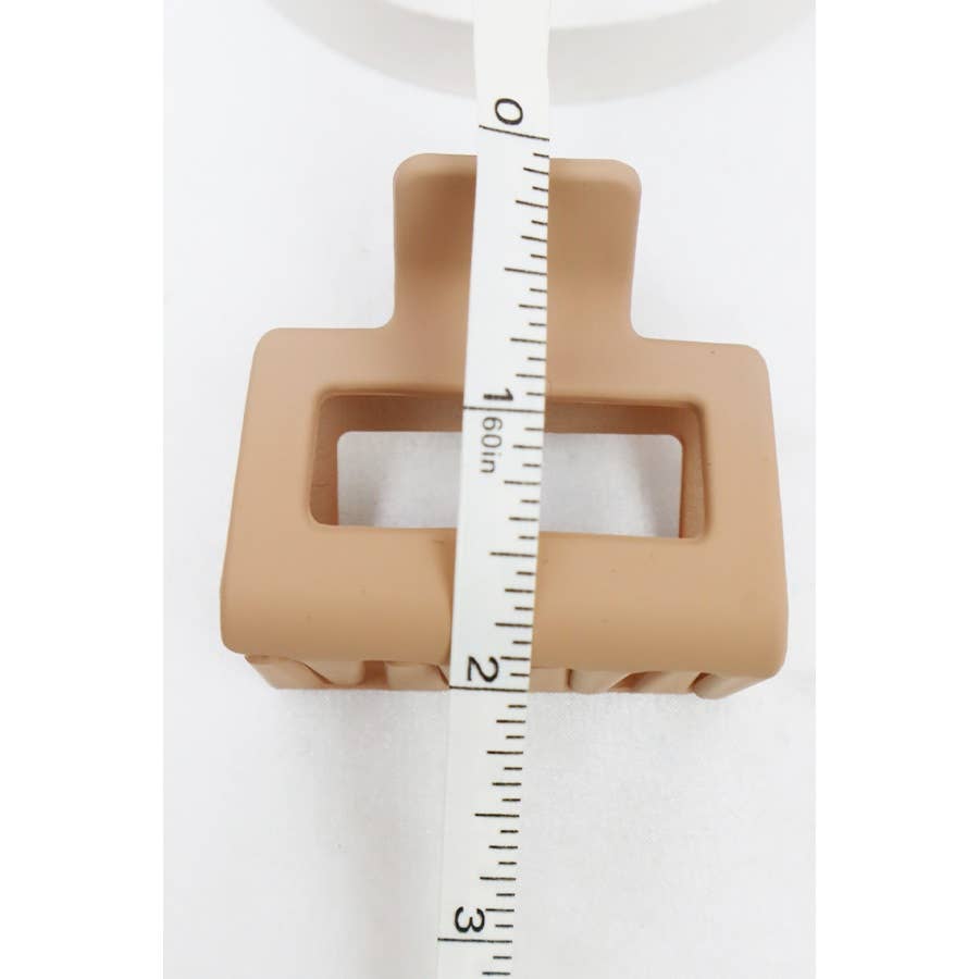 Neutral Tone Matte Rectangle Medium Hair Clip: MIX COLOR