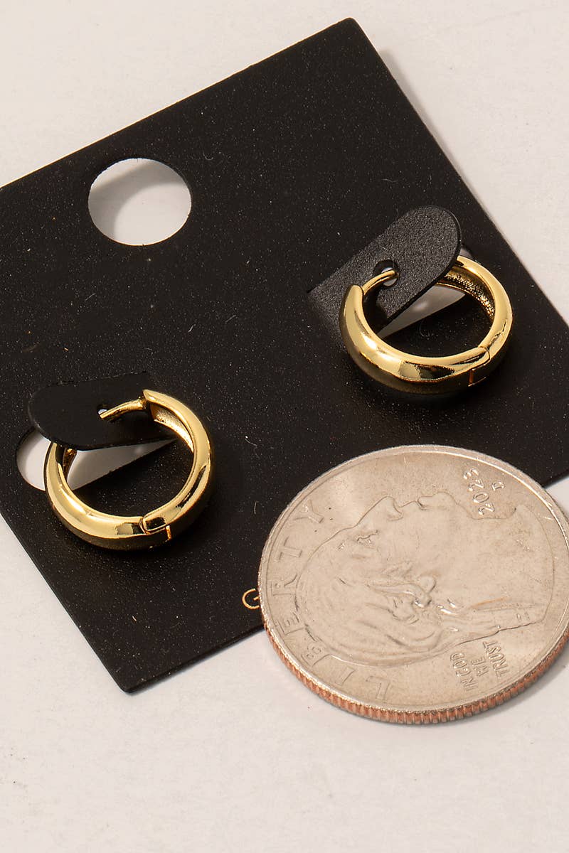 Gold Dipped Mini Hoop Huggie Earrings: G