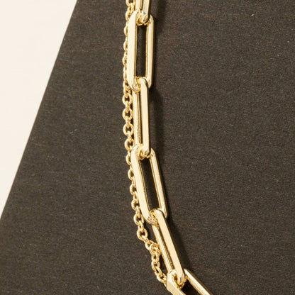 Double Chain Layered Necklace: G
