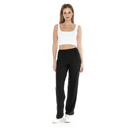 Wide Leg Activewear Pants: P533 Black Camo