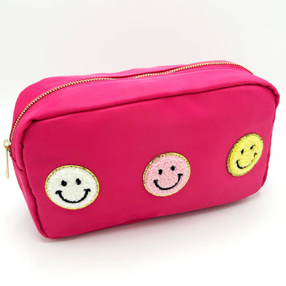 Cosmetic or Toiletry Bag with Varsity Letter Patches: Light Pink with DANCE