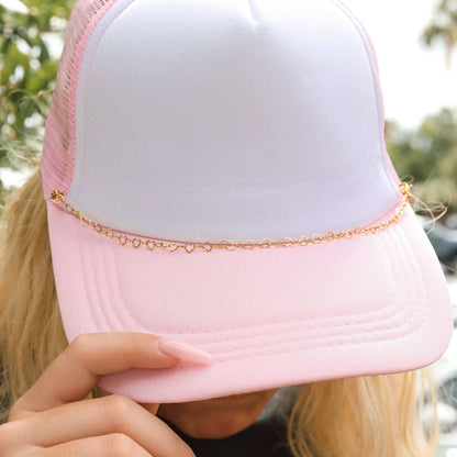 Trucker Hat Chain: 18K Gold PVD Stainless Steel Heart: Gold