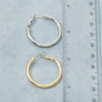 Classic Latch Tube Hoop Earrings: G