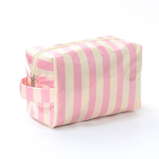 Polka Dot Makeup Bag Leopard Waterproof PVC Cosmetic Pouch: Pink / M