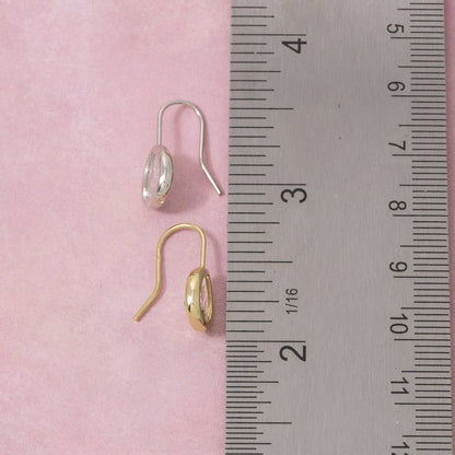 Gold Dipped Small Teardrop Bezel Cz Wire Earrings: GOLD
