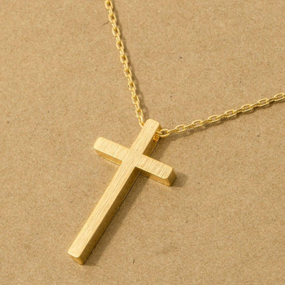 Gold Dipped Cross Pendant Necklace: G
