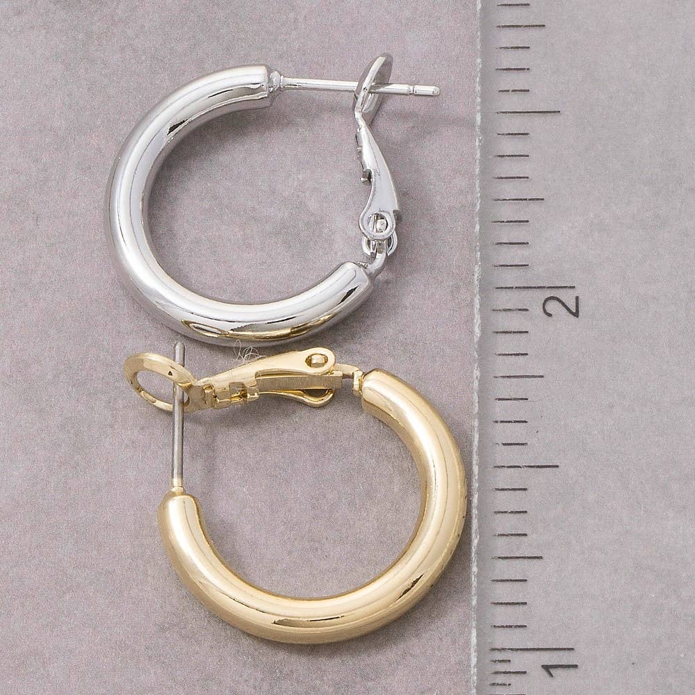 Small Latch Tube Hoop Earrings: G