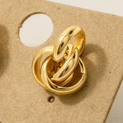 Metallic Knot Stud Earrings: G
