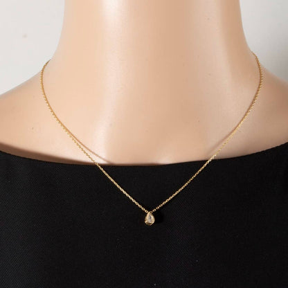Teardrop Cz Pendant Chain Necklace: G