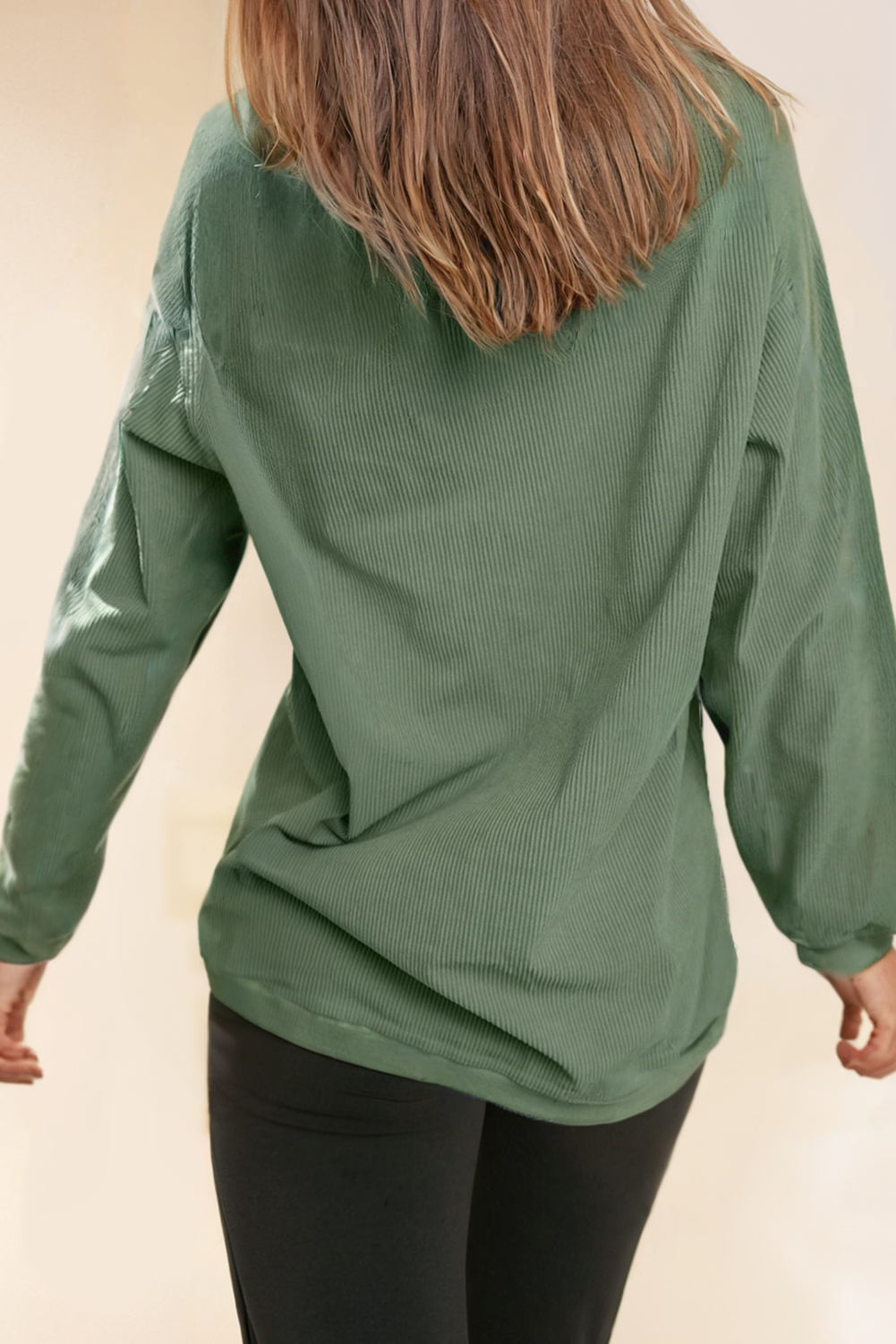 Rhinestone lucky Clover Graphic Ribbed St Patrick Sweatshirt: Green / Missy