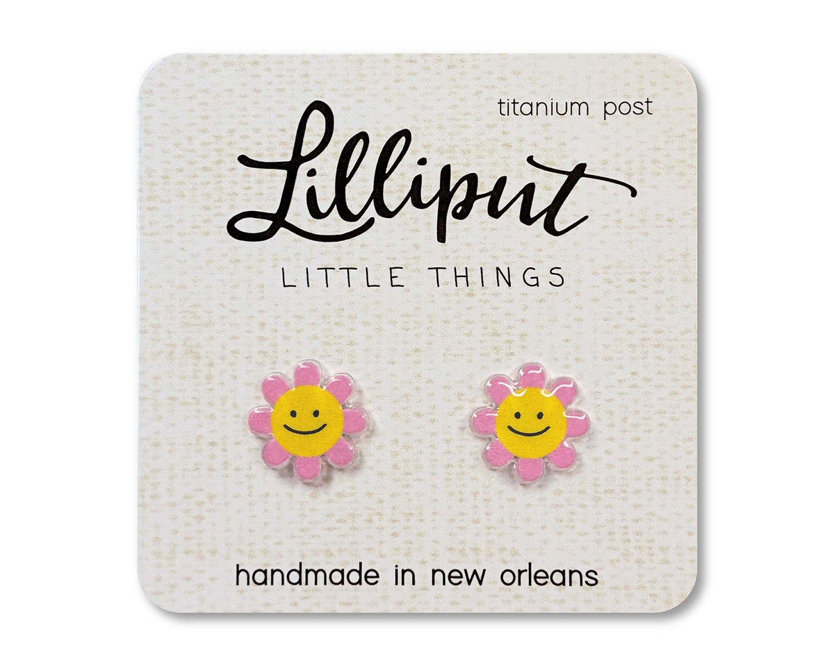 Easter Happy Daisy Earrings: Pink