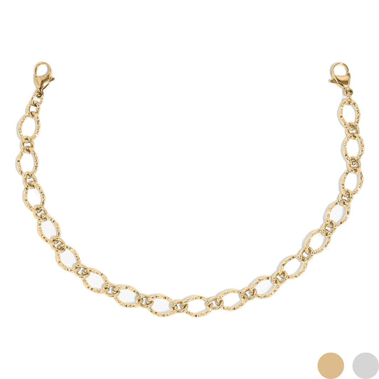 Trucker Hat Chain: Hammered Oval Chain: Gold