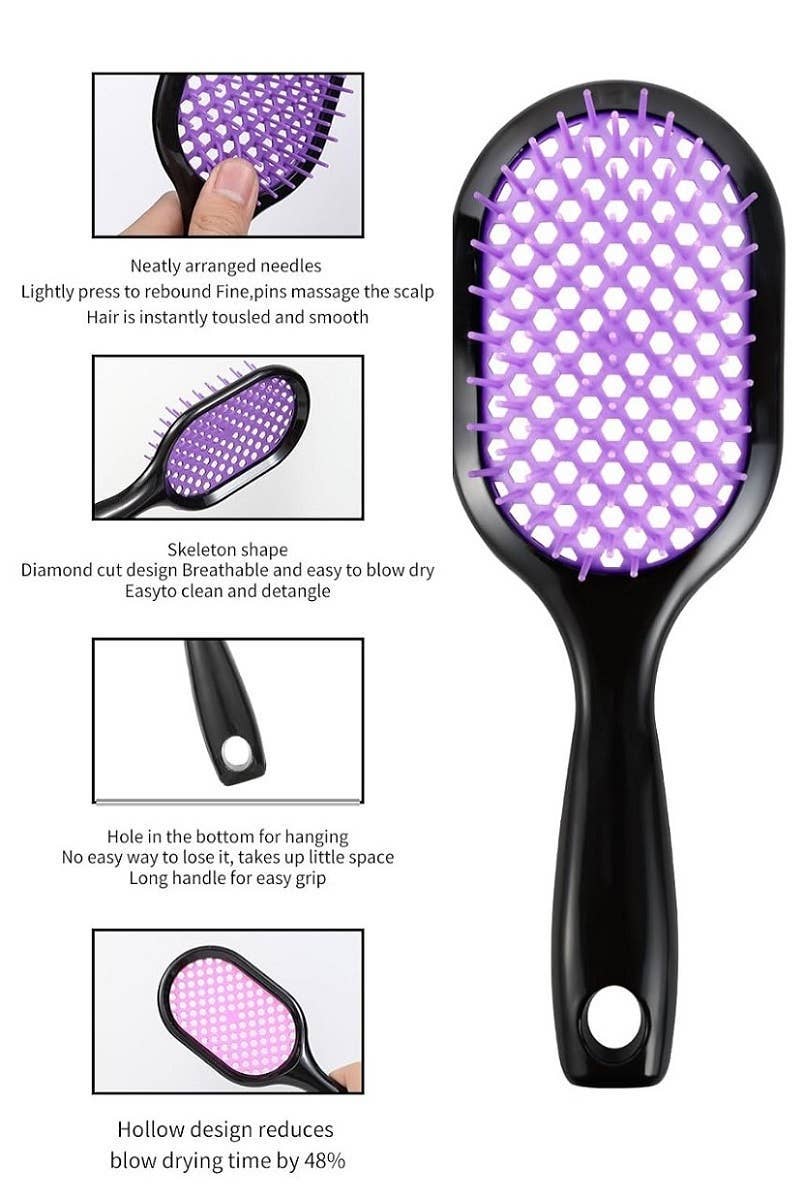 Tik Tok Superbrush Plus Detangling Hair Comb: BLACK/BLACK / 1 (ONE SIZE)